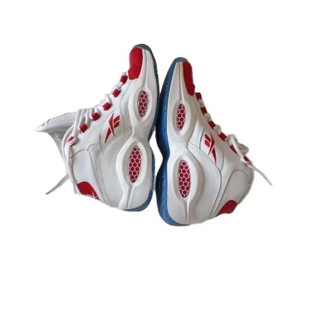Reebok Question Mid 'White Pearlized Red' Allen Iverson Basketball Sneakers